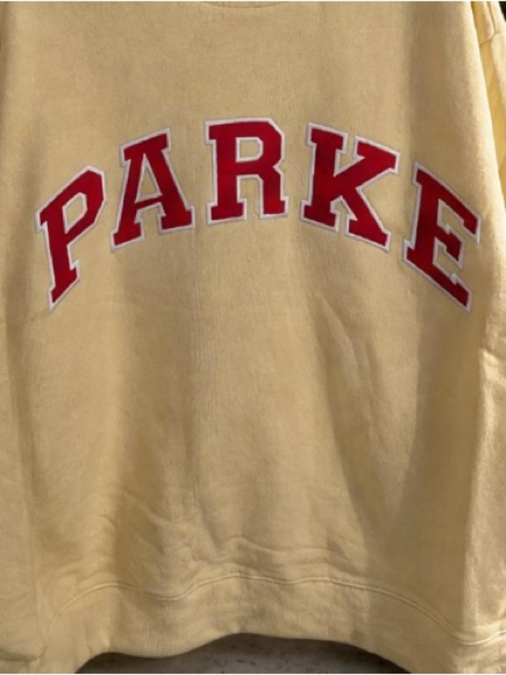 Yellow 'PARKE' Graphic Crewneck Sweatshirt